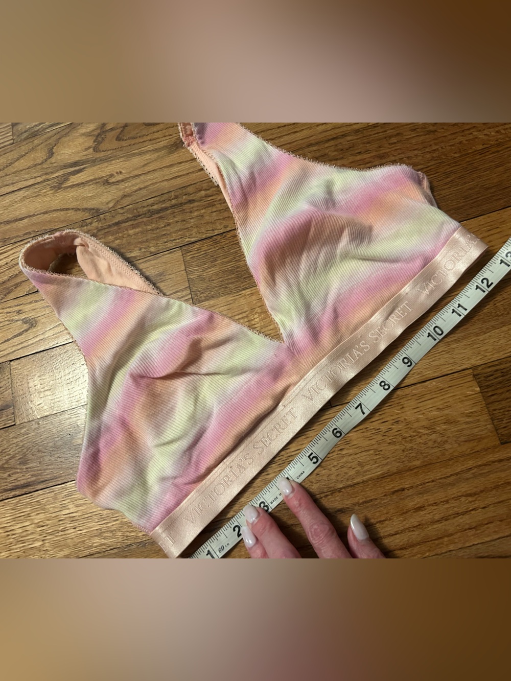 Victoria's Secret Pastel Tie-Dye Ribbed Bralette - Pink, Orange & Yellow - Picture 9 of 10